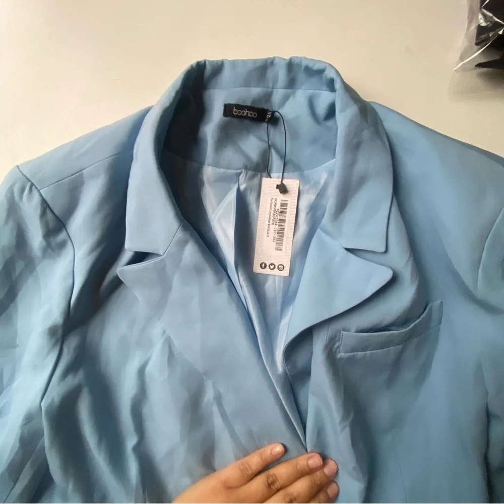 Boohoo Blue Oversized Blazer NWT - Picture 10 of 15